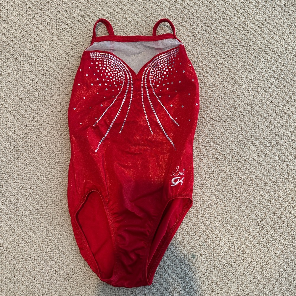 GK Red Rhinestone Leotard